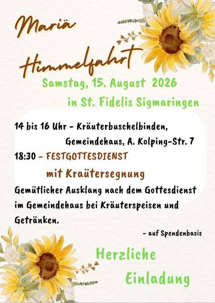 Quelle: H.Stösser, Pfarrei Herz Jesu Sigmaringen